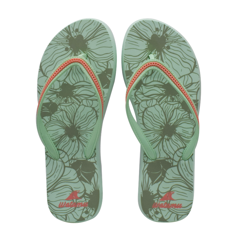 Watamu Floral Slippers - Green - Pure Nurslings