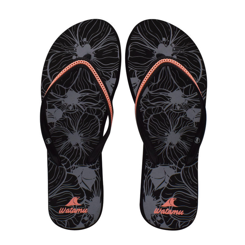 Watamu Floral Slippers - Black - Pure Nurslings