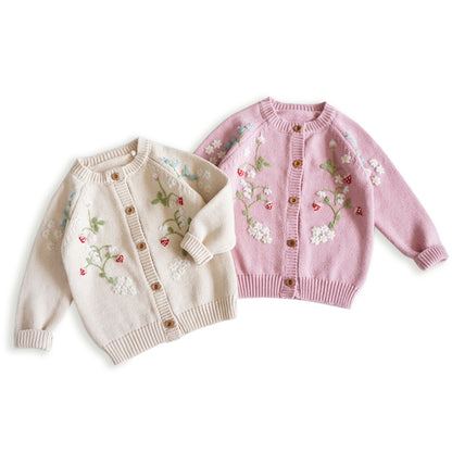 Pure Nurslings Organic Cotton Baby Girl Sweater - The Softest, Cozyest, and Most Sustainable - Pure Nurslings