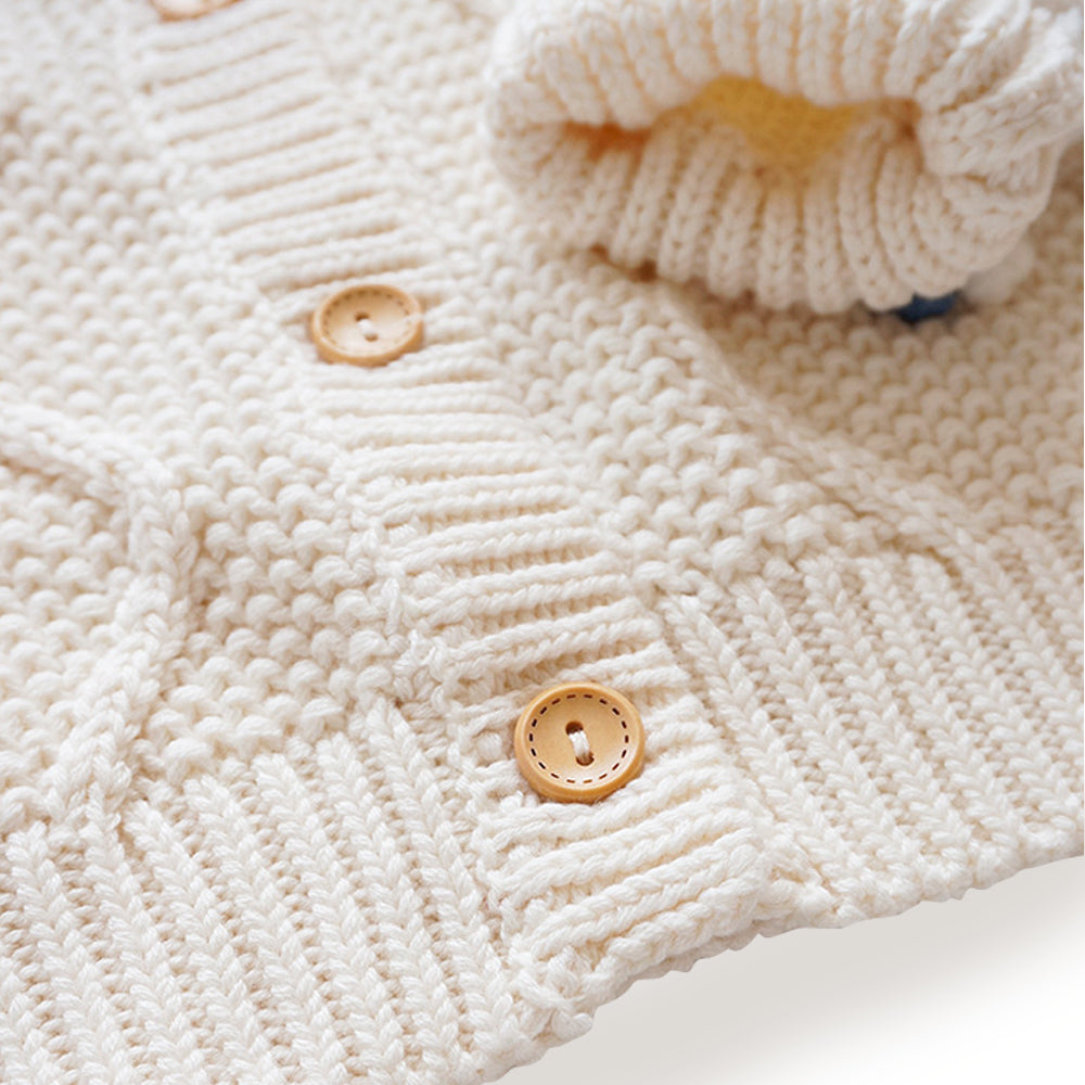 Pure Nurslings Cotton Baby Girl Sweater - The Softest, Cozyest, and Most Sustainable - colorful love - Pure Nurslings