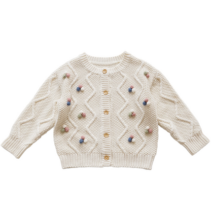 Pure Nurslings Cotton Baby Girl Sweater - The Softest, Cozyest, and Most Sustainable - colorful love - Pure Nurslings