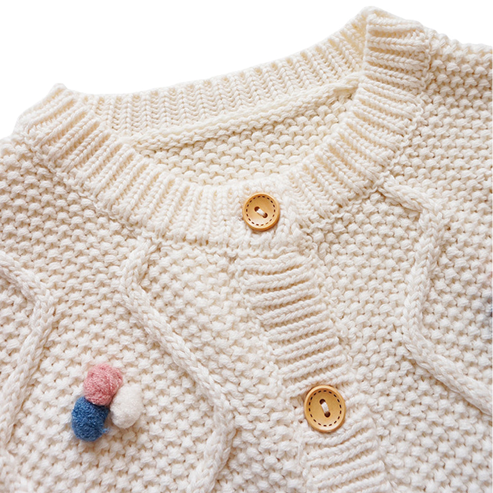 Pure Nurslings Cotton Baby Girl Sweater - The Softest, Cozyest, and Most Sustainable - colorful love - Pure Nurslings