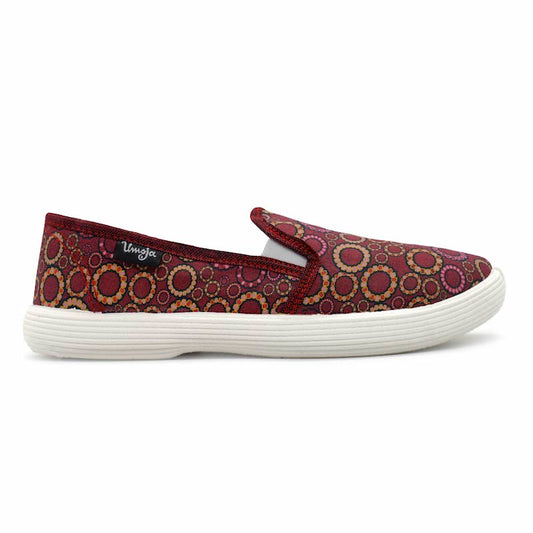 Afro Chic Canvas Shoes - Maroon Multi - Pure Nurslings