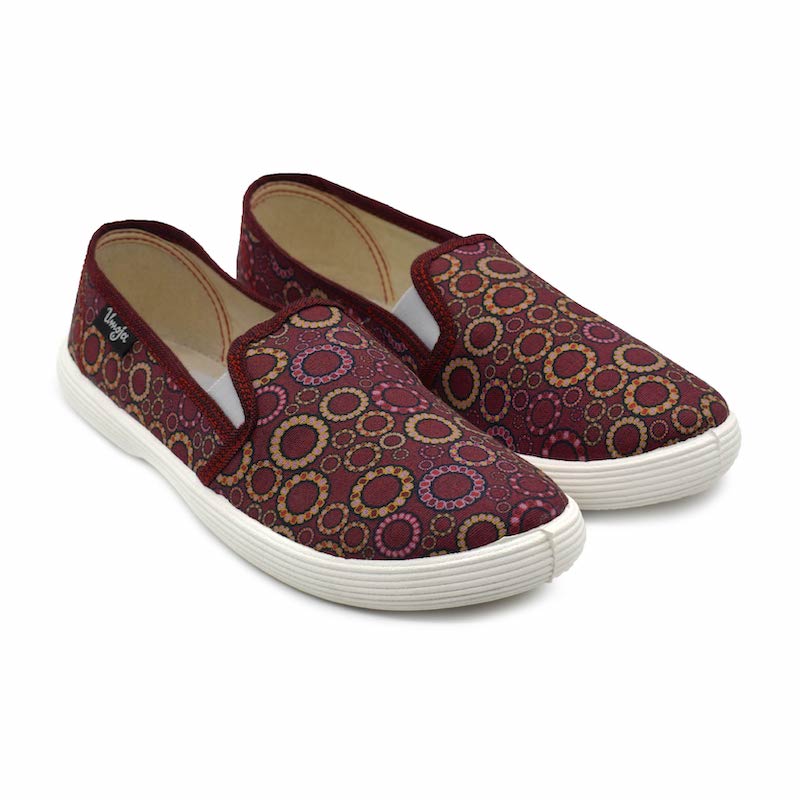 Afro Chic Canvas Shoes - Maroon Multi - Pure Nurslings