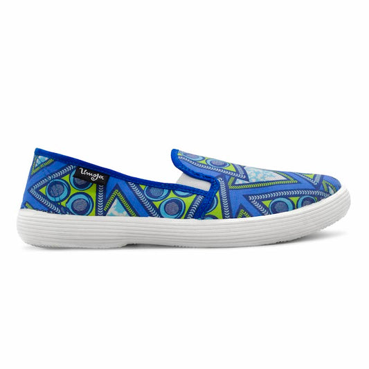 Afro Chic Canvas Shoes - Blue Triangle - Pure Nurslings