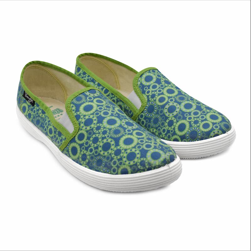 Afro Chic Canvas Shoes - Green Multi - Pure Nurslings